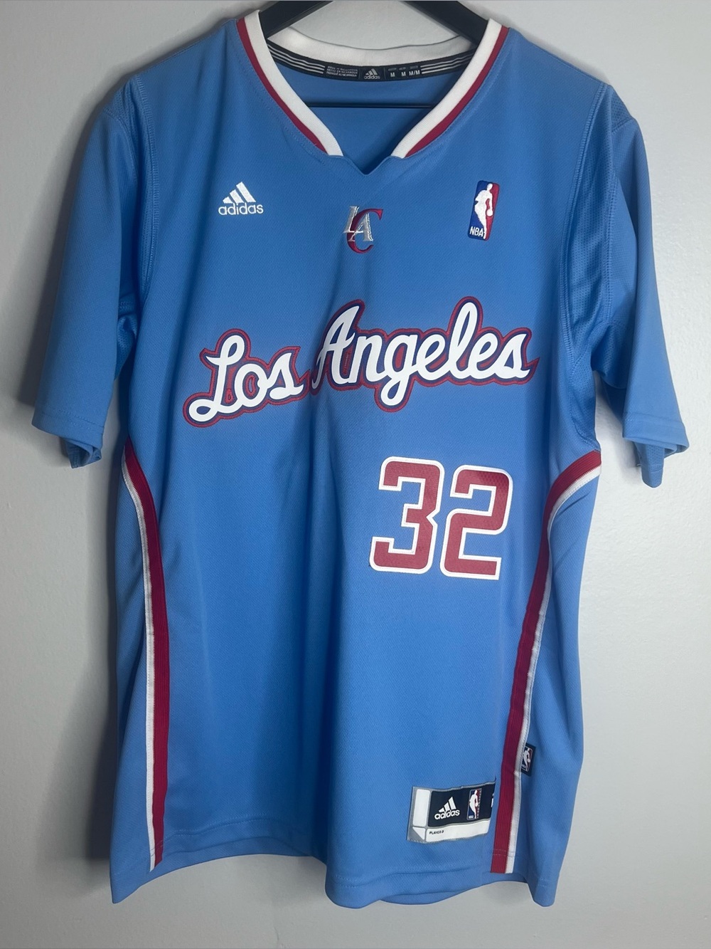 Los Angeles Clippers Blake Griffin Sleeve Jersey Men Medium Adidas Blue LOB CITY